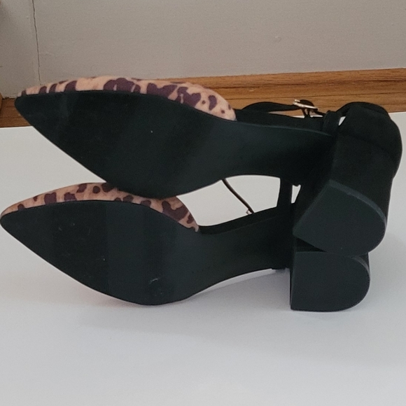 KELLY & KATIE Leopard Print Chunkie Heel Shoes 9.5 - Picture 8 of 9